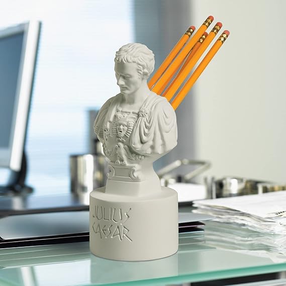 Resin Julius Caesar Statues Pen Holder
