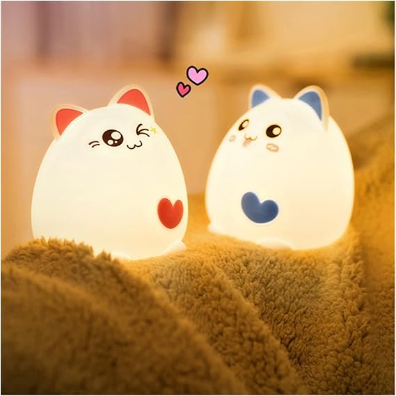 Kitty Night Light for Kids, Soft Silicone LED