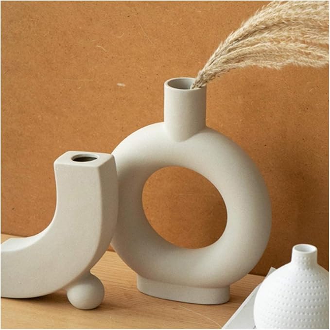 Home Decoration White Vegetarian Ceramic Vase