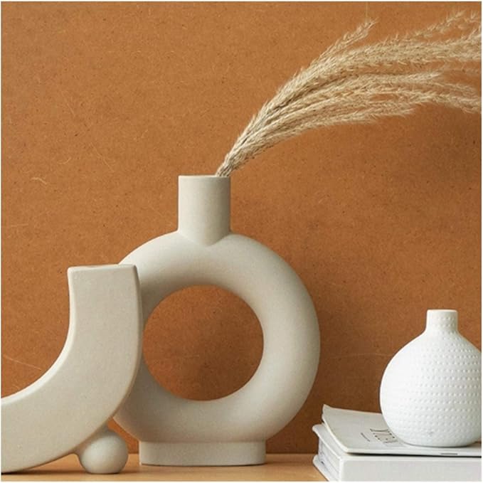 Home Decoration White Vegetarian Ceramic Vase