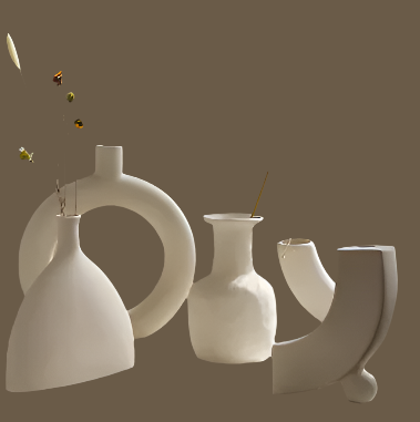 Home Decoration White Vegetarian Ceramic Vase