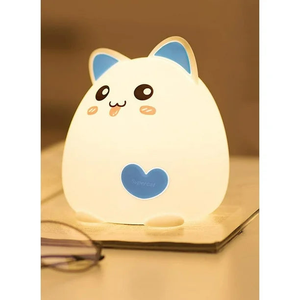 Kitty Night Light for Kids, Soft Silicone LED