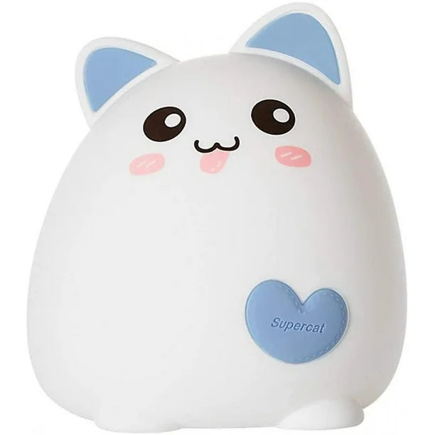Kitty Night Light for Kids, Soft Silicone LED