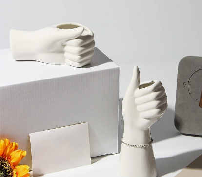Ceramic Hand Shape Flower Vase